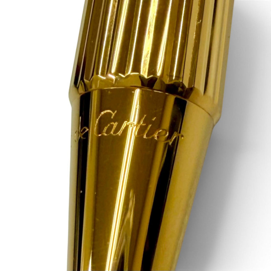 極美品▼Cartier カルティエ マストドゥ カルティエ ストライプ ボールペン シャープペンシル 2本セット ゴールド フランス製 筆記確認済