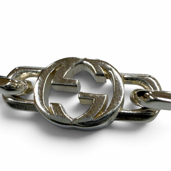 美品▼GUCCI グッチ 759703 AG925 インターロッキングG チェーン ネックレス シルバー 重量49.4g メンズ レディース アクセサリー
