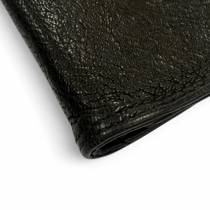 良品▼CHROME HEARTS クロムハーツ CARD CASE レザー 925 グロメット付き スクロールラベル 二つ折り 名刺入れ パスケース カードケース