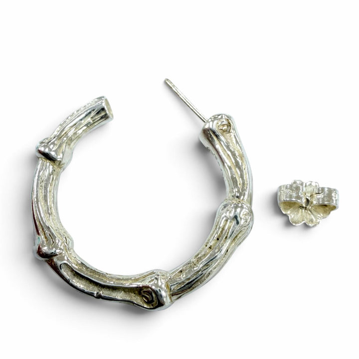 美品☆TIFFANY&amp;Co. ティファニー ヴィンテージ バンブー ピアス ラージ 925 アクセサリー シルバー 重量11.7g レディース 箱・保存袋付き