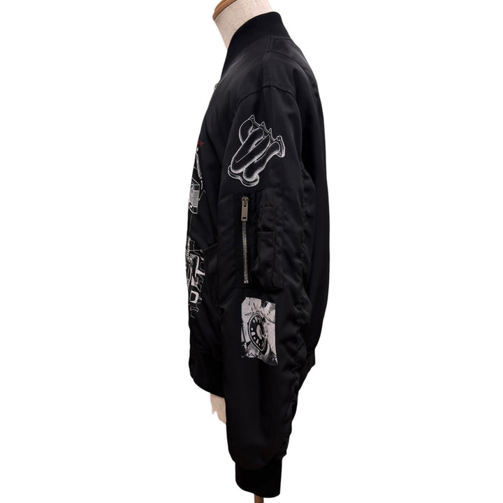 極美品●GIVENCHY ジバンシィ BM00PD13KP スケマティクス プリント ブルゾン ボンバー ジャケット 48 ポルトガル製 正規品 ハンガー付き