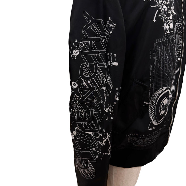 極美品●GIVENCHY ジバンシィ BM00PD13KP スケマティクス プリント ブルゾン ボンバー ジャケット 48 ポルトガル製 正規品 ハンガー付き