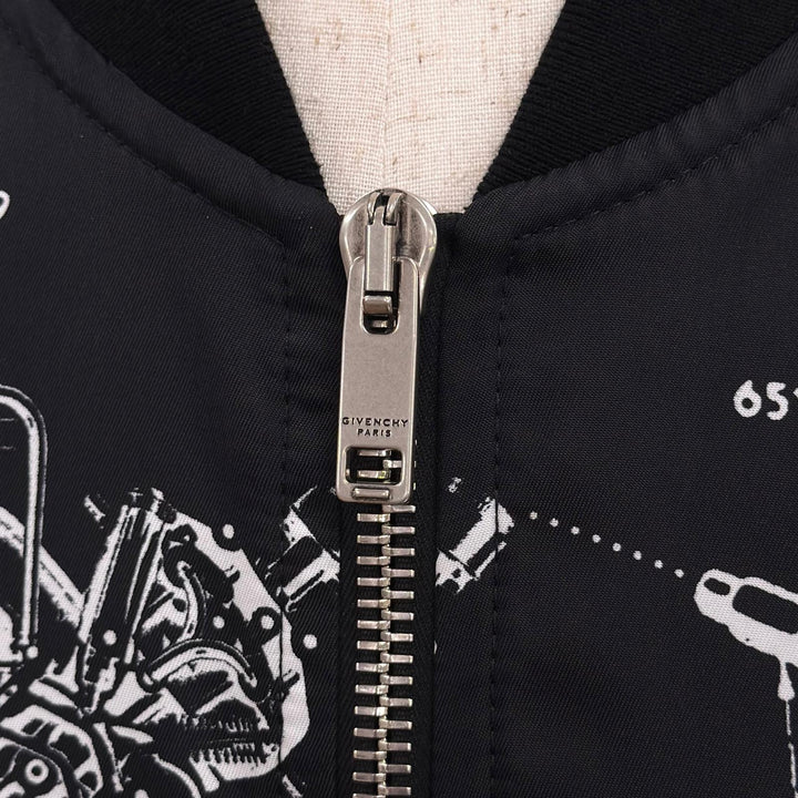 極美品●GIVENCHY ジバンシィ BM00PD13KP スケマティクス プリント ブルゾン ボンバー ジャケット 48 ポルトガル製 正規品 ハンガー付き