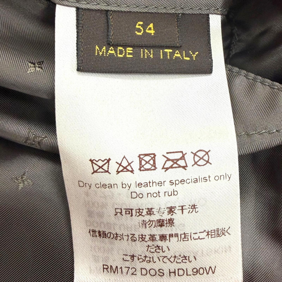 美品□LOUIS VUITTON Supreme LV Leather Baseball Jacket ヤギ革 モノグラム ボンバージャケット レッド ホワイト 54 イタリア製 正規品