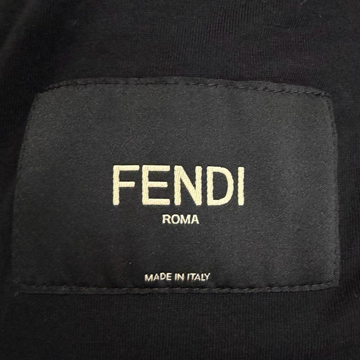 極美品□FENDI フェンディ FW0833 ボンディング地 バックロゴ ボンバージャケット ブルゾン ブラック 46 イタリア製 正規品 ハンガー付き