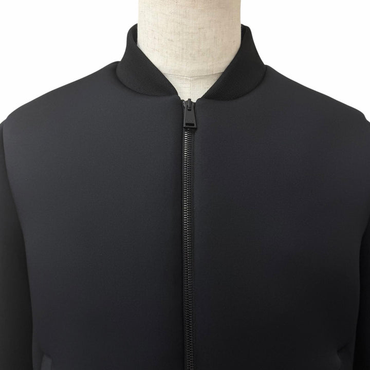 極美品□FENDI フェンディ FW0833 ボンディング地 バックロゴ ボンバージャケット ブルゾン ブラック 46 イタリア製 正規品 ハンガー付き