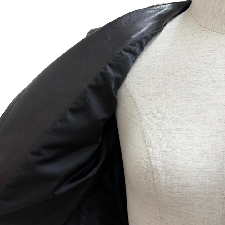 美品★BALENCIAGA バレンシアガ 301194 キルティングデザイン サイドレースアップ レザー ライダースジャケット ブラック 36 正規品
