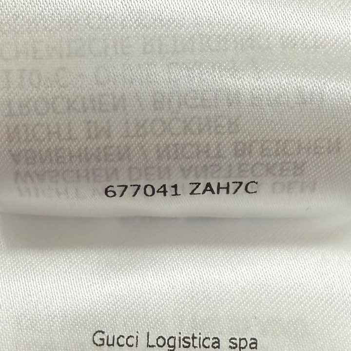 極美品★GUCCI×BALENCIAGA グッチ×バレンシアガ 677041 ブローチ付 ウェブストライプ シャーリング トップス マルチ 36 伊製 正規品