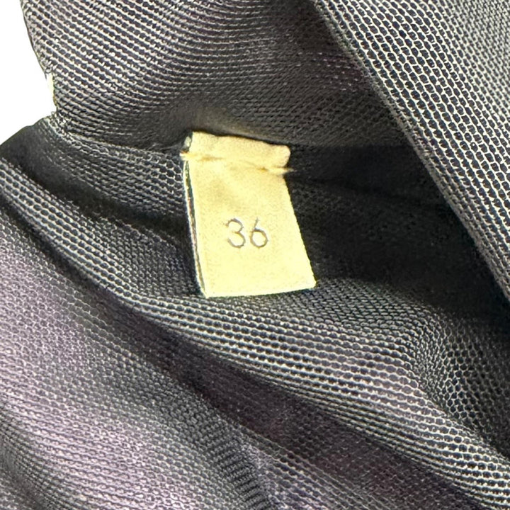 極美品★GUCCI×BALENCIAGA グッチ×バレンシアガ 677041 ブローチ付 ウェブストライプ シャーリング トップス マルチ 36 伊製 正規品