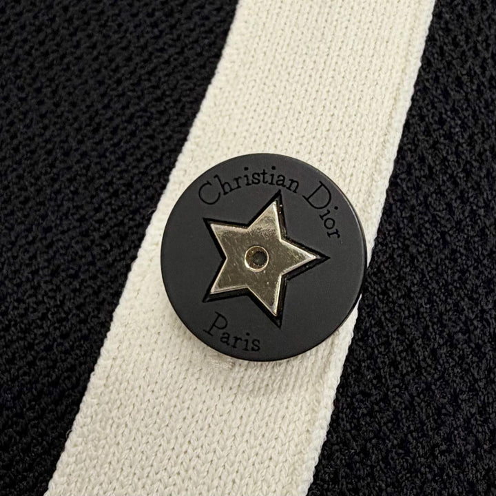 極美品△Christian Dior クリスチャンディオール 544R32A5005 ショートストレートドレス ノースリーブ バイカラー ワンピース 38 正規品