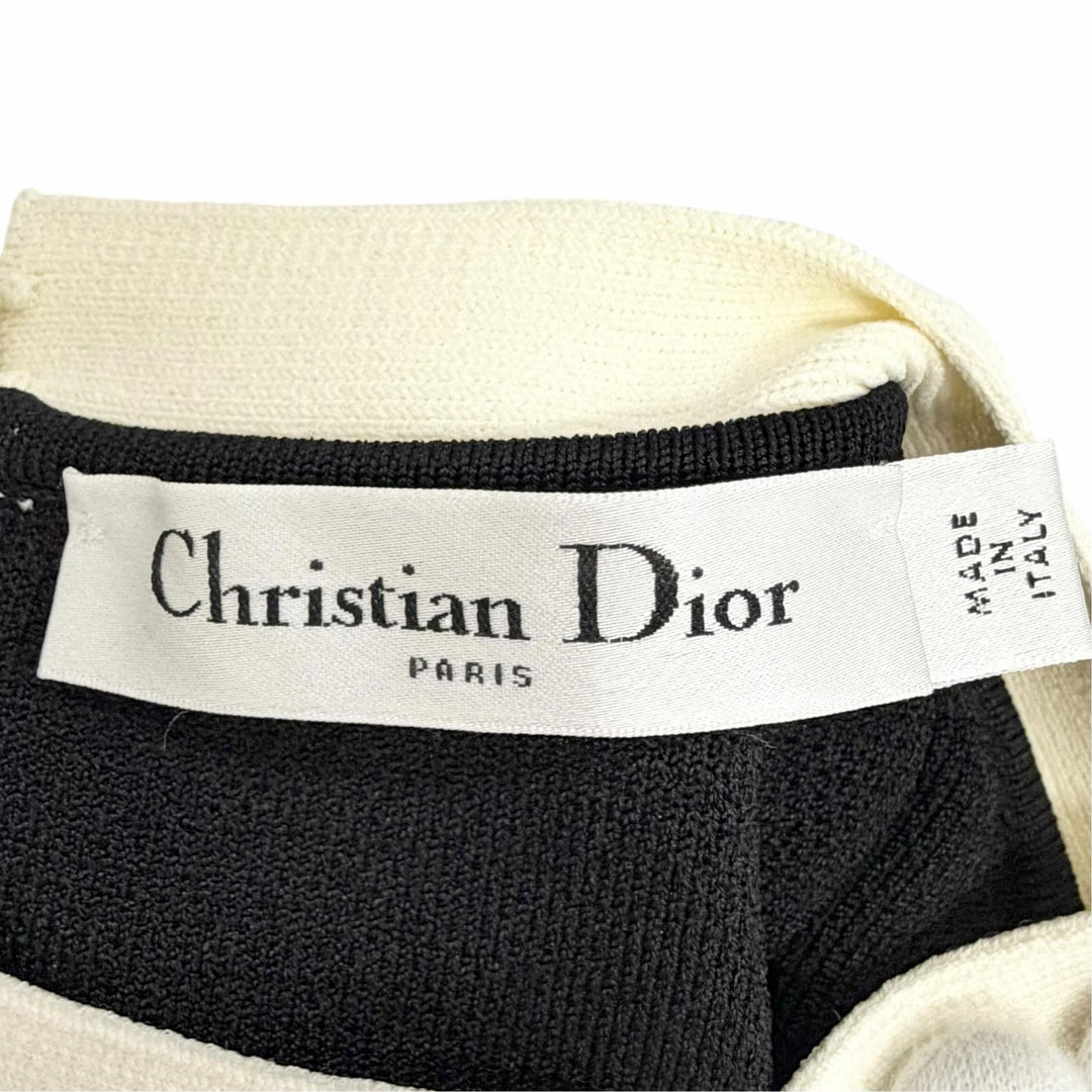 極美品△Christian Dior クリスチャンディオール 544R32A5005 ショートストレートドレス ノースリーブ バイカラー ワンピース 38 正規品