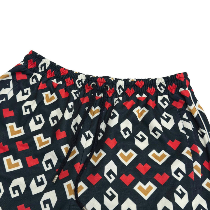 極美品●GUCCI グッチ 23AW 752639 スクエアG ハートプリント 総柄 テクニカルジャージー ショート パンツ M イタリア製 正規品 メンズ