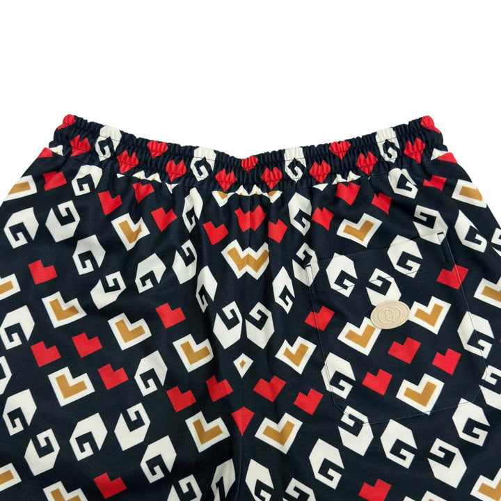極美品●GUCCI グッチ 23AW 752639 スクエアG ハートプリント 総柄 テクニカルジャージー ショート パンツ M イタリア製 正規品 メンズ