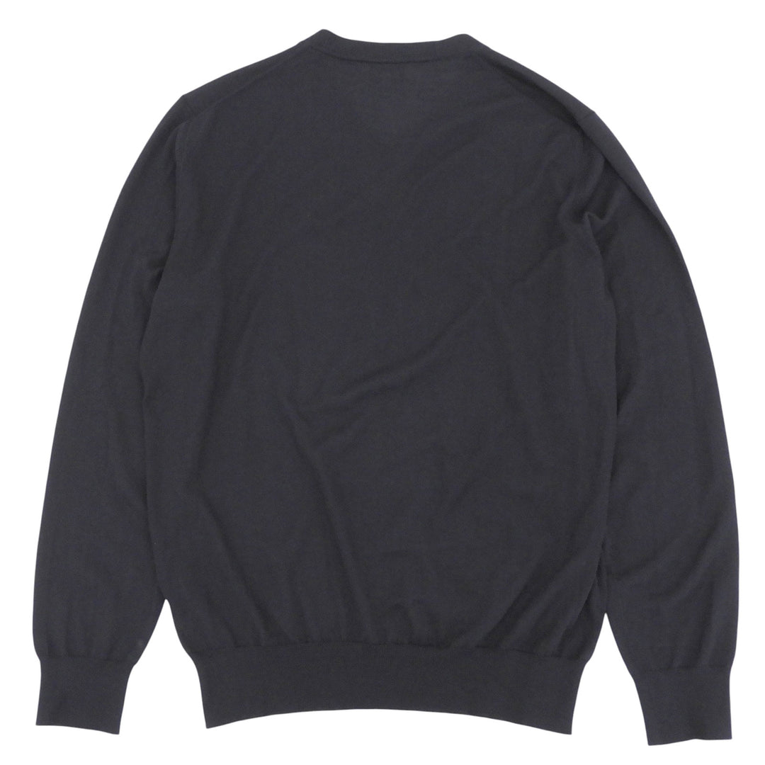美品▲HERMES エルメス 52-5710 カシミヤ100％ Vネック セーター ニット ブラック XL イタリア製 正規品 メンズ