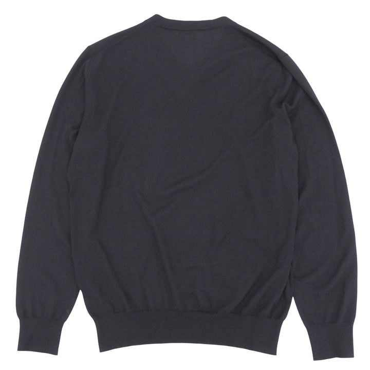 美品▲HERMES エルメス 52-5710 カシミヤ100％ Vネック セーター ニット ブラック XL イタリア製 正規品 メンズ