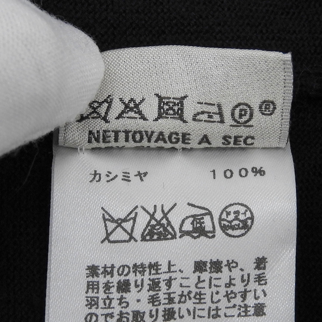 美品▲HERMES エルメス 52-5710 カシミヤ100％ Vネック セーター ニット ブラック XL イタリア製 正規品 メンズ