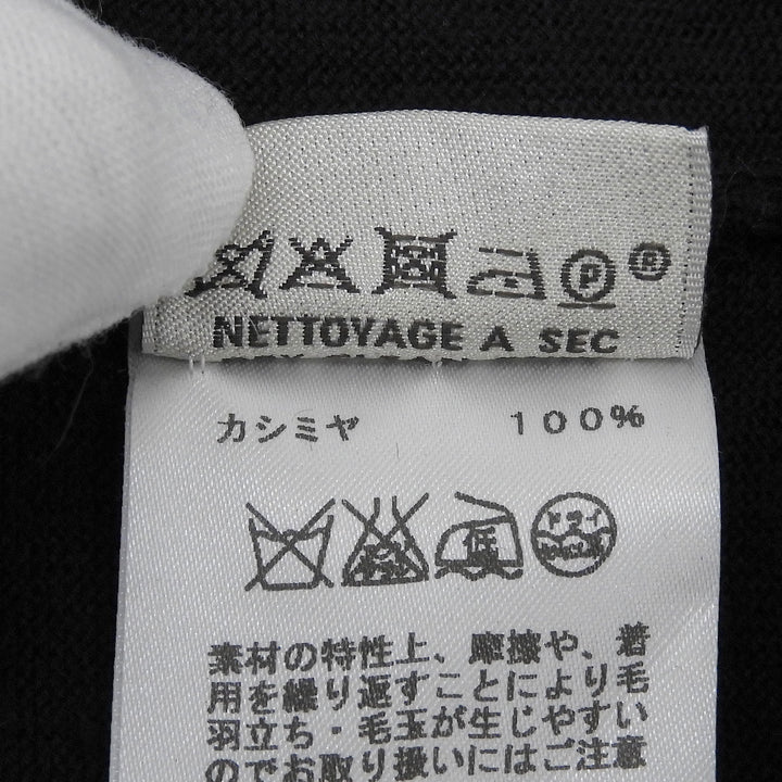 美品▲HERMES エルメス 52-5710 カシミヤ100％ Vネック セーター ニット ブラック XL イタリア製 正規品 メンズ