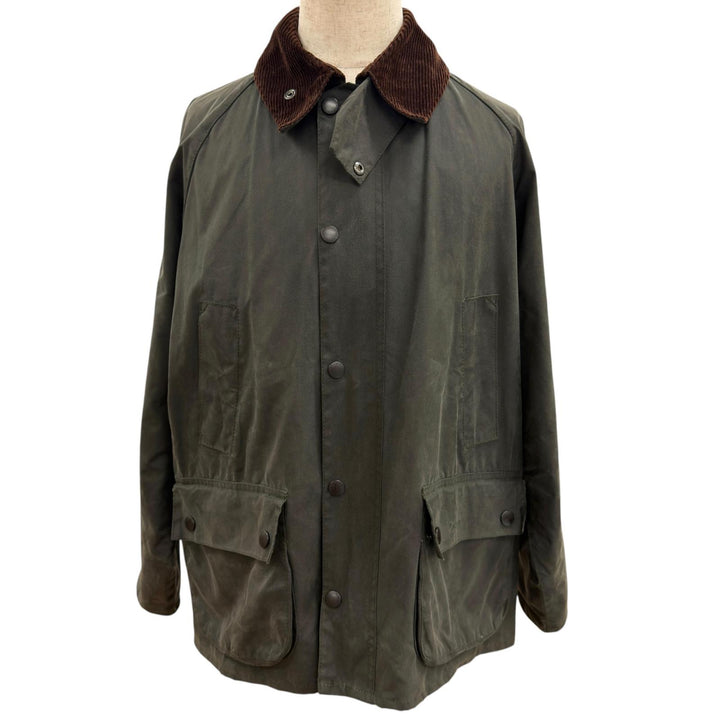 良品●Barbour バブアー 232MWX0018 BEDALE コットン100% ロゴボタン 裏地チェック オイルド ジャケット 40 イングランド製 正規品 メンズ
