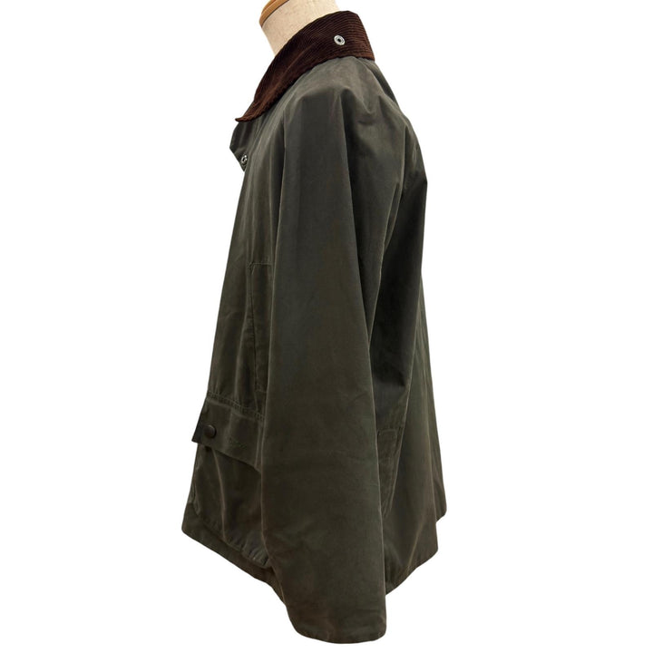 良品●Barbour バブアー 232MWX0018 BEDALE コットン100% ロゴボタン 裏地チェック オイルド ジャケット 40 イングランド製 正規品 メンズ