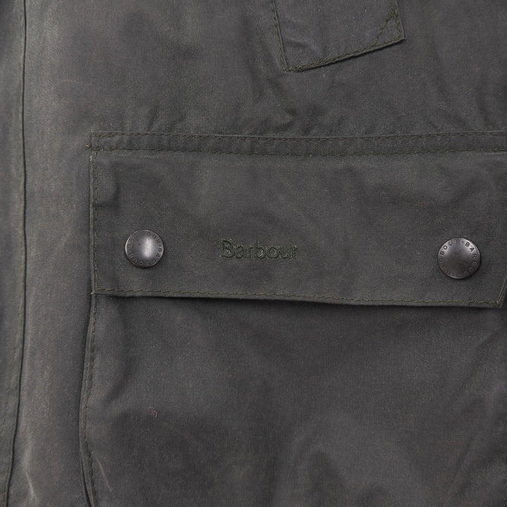 良品●Barbour バブアー 232MWX0018 BEDALE コットン100% ロゴボタン 裏地チェック オイルド ジャケット 40 イングランド製 正規品 メンズ