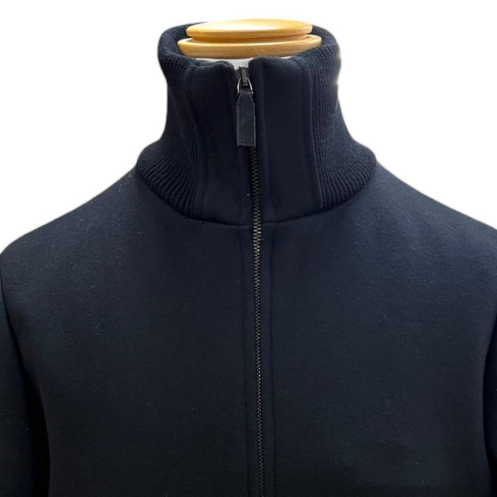 美品▼GUCCI グッチ 326100 ウェブライン ウール 牛革 WZIPUP ブルゾン ボンバージャケット ブラック 44 イタリア製 正規品 メンズ
