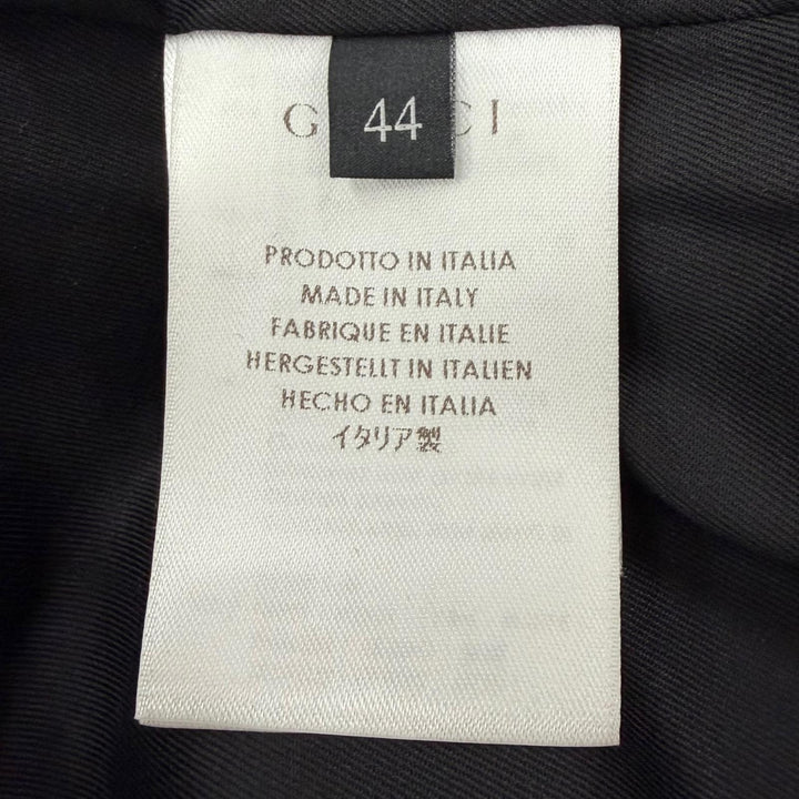 美品▼GUCCI グッチ 326100 ウェブライン ウール 牛革 WZIPUP ブルゾン ボンバージャケット ブラック 44 イタリア製 正規品 メンズ