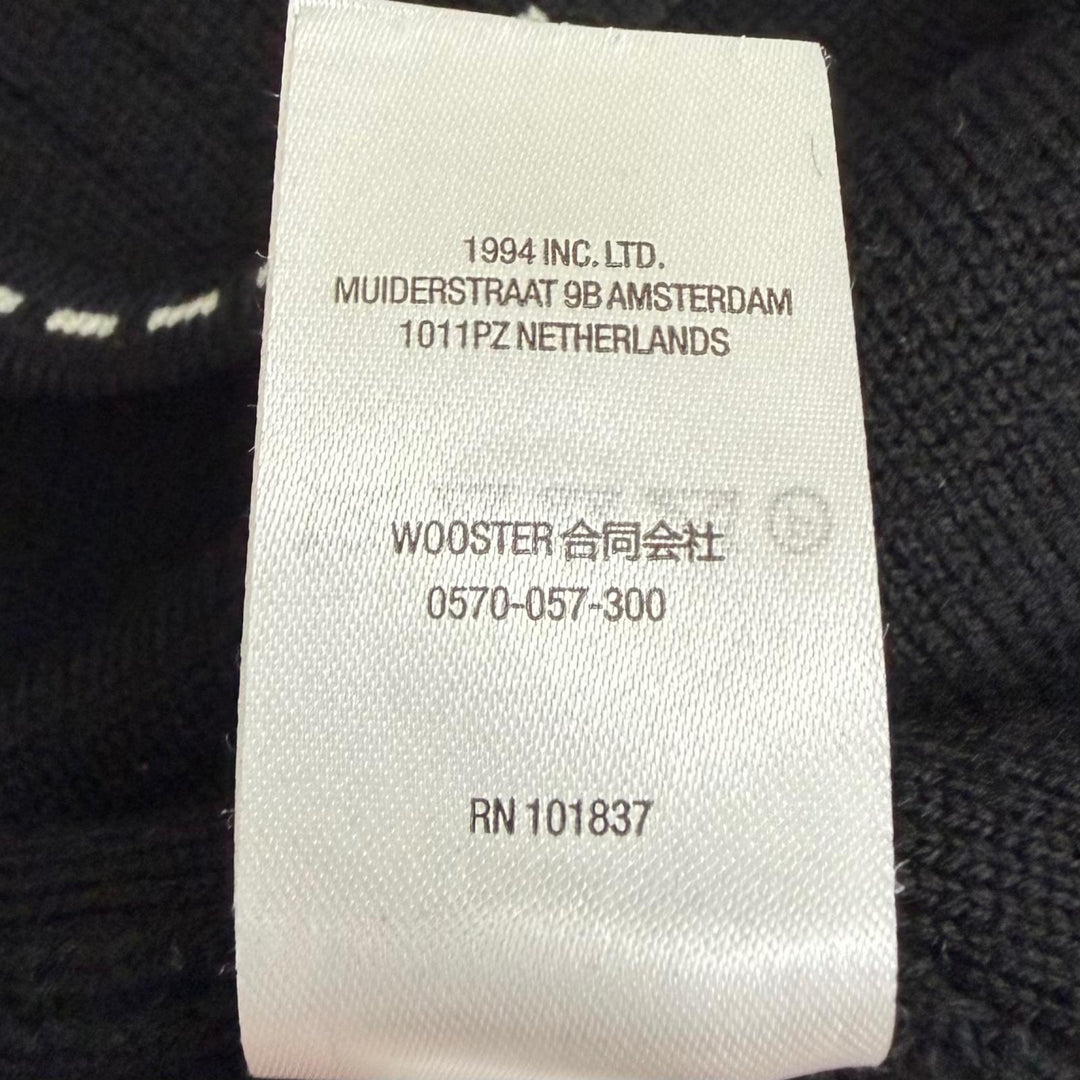 極美品□Supreme シュプリーム 22AW Contrast Stitch Button Up メリノウール ニット カーディガン ブラック L 正規品 メンズ オススメ