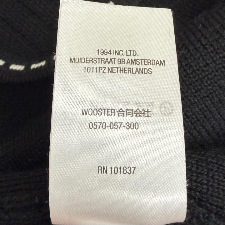 極美品□Supreme シュプリーム 22AW Contrast Stitch Button Up メリノウール ニット カーディガン ブラック L 正規品 メンズ オススメ