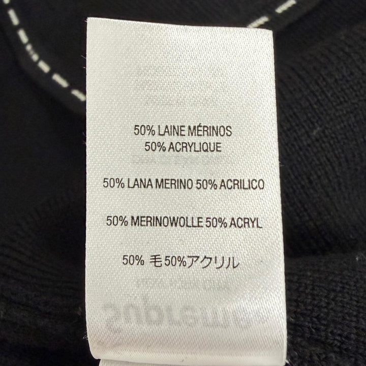 極美品□Supreme シュプリーム 22AW Contrast Stitch Button Up メリノウール ニット カーディガン ブラック L 正規品 メンズ オススメ