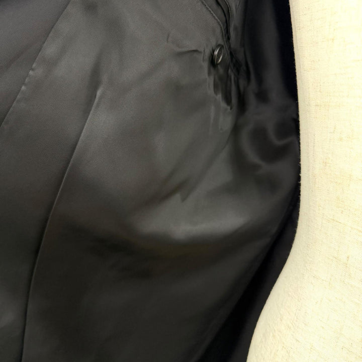 極美品□PRADA プラダ SGB891 Re-Nylon トライアングルロゴポーチ付き ロング ステンカラーコート ブラック S イタリア製 正規品 メンズ