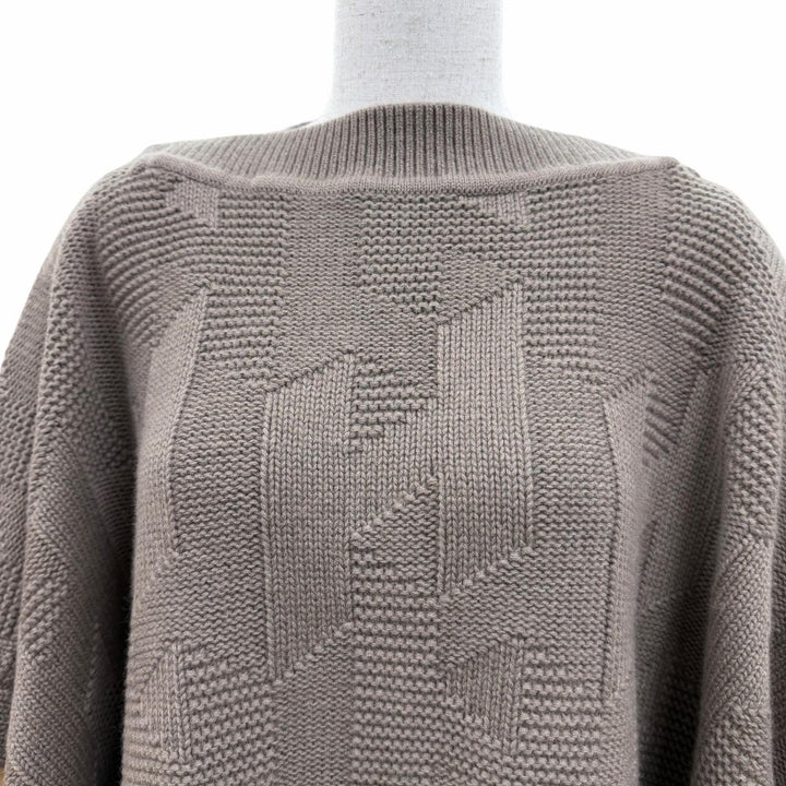 極美品☆HERMES エルメス 24AW 4H2904D31 ウール100％ Hモチーフ ニット ケープ ポンチョ カーキ 38 イタリア製 正規品 レディース