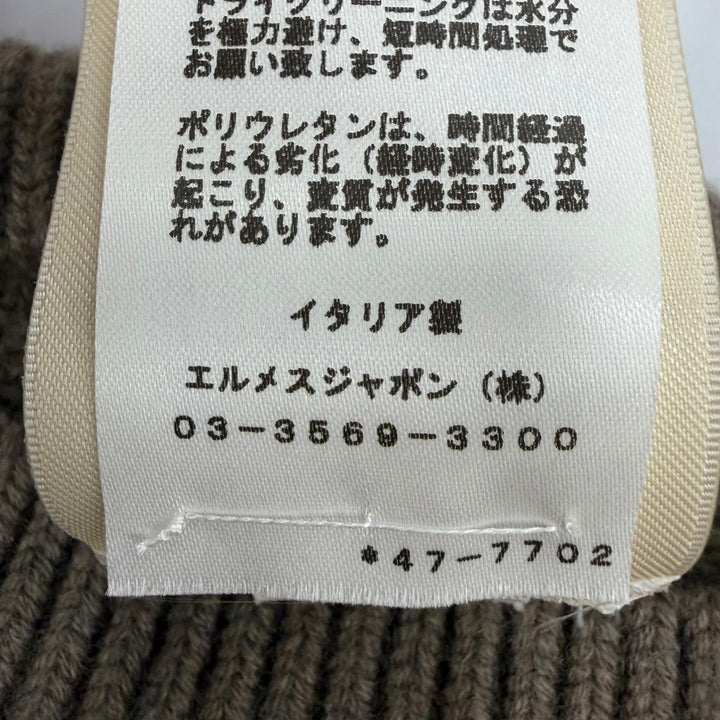 極美品☆HERMES エルメス 24AW 4H2904D31 ウール100％ Hモチーフ ニット ケープ ポンチョ カーキ 38 イタリア製 正規品 レディース