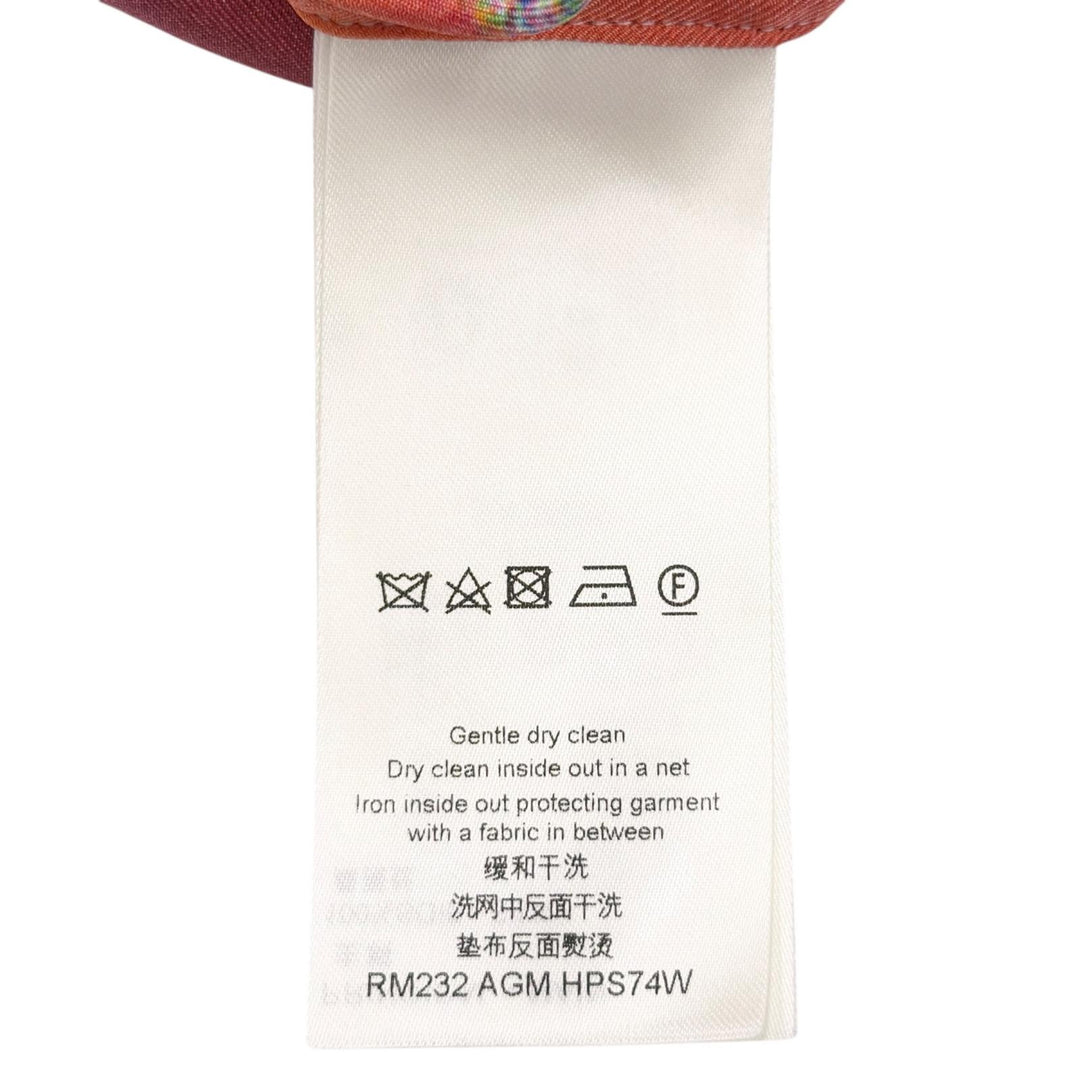極美品●LOUIS VUITTON ルイヴィトン 23AW シルク100% ロゴボタン FANTASTIC IMAGINATION 長袖シャツ マルチカラー XL 仏製 正規品 メンズ