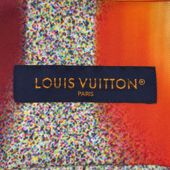 極美品●LOUIS VUITTON ルイヴィトン 23AW シルク100% ロゴボタン FANTASTIC IMAGINATION 長袖シャツ マルチカラー XL 仏製 正規品 メンズ