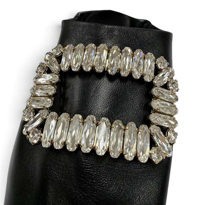極美品☆ROGER VIVIER ロジェヴィヴィエ バブーシュ レザー クリスタルバックル ミュール ブラック 38 イタリア製 レディース 保存袋付き