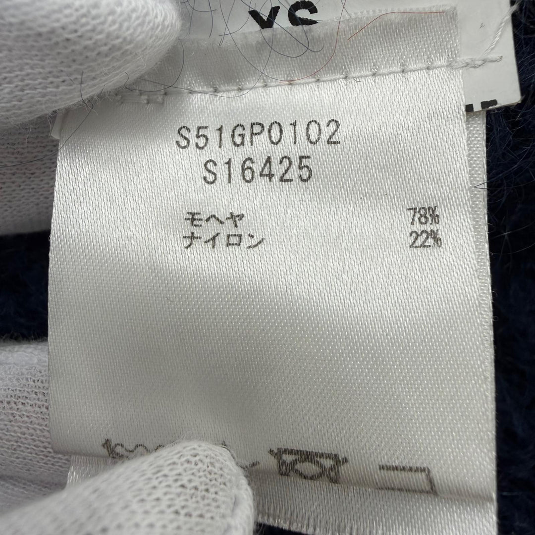 極美品☆Maison Margiela 4 メゾンマルジェラ4 S51GP0102 モヘア オーバーサイズ 長袖 ニット カーディガン ネイビー レッド XS 正規品
