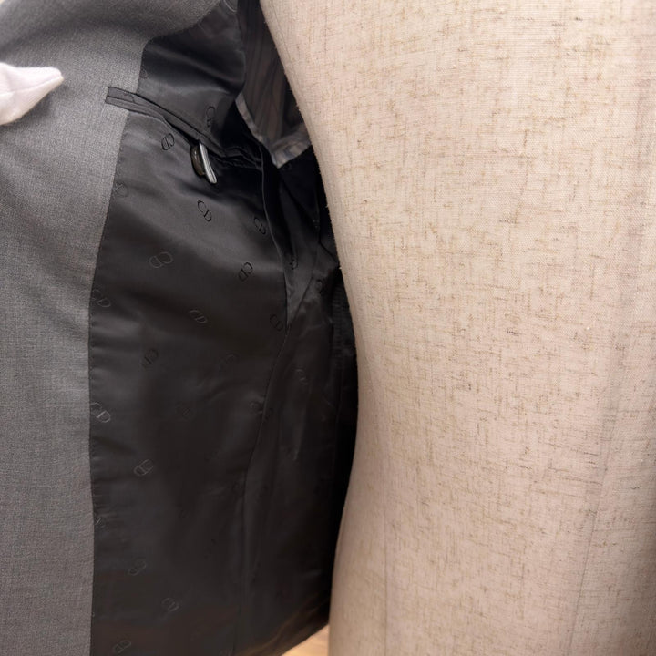 極美品●DIOR ディオール DM3C700A0409 ウール シルク シングル テーラードジャケット グレー 42 イタリア製 正規品 メンズ
