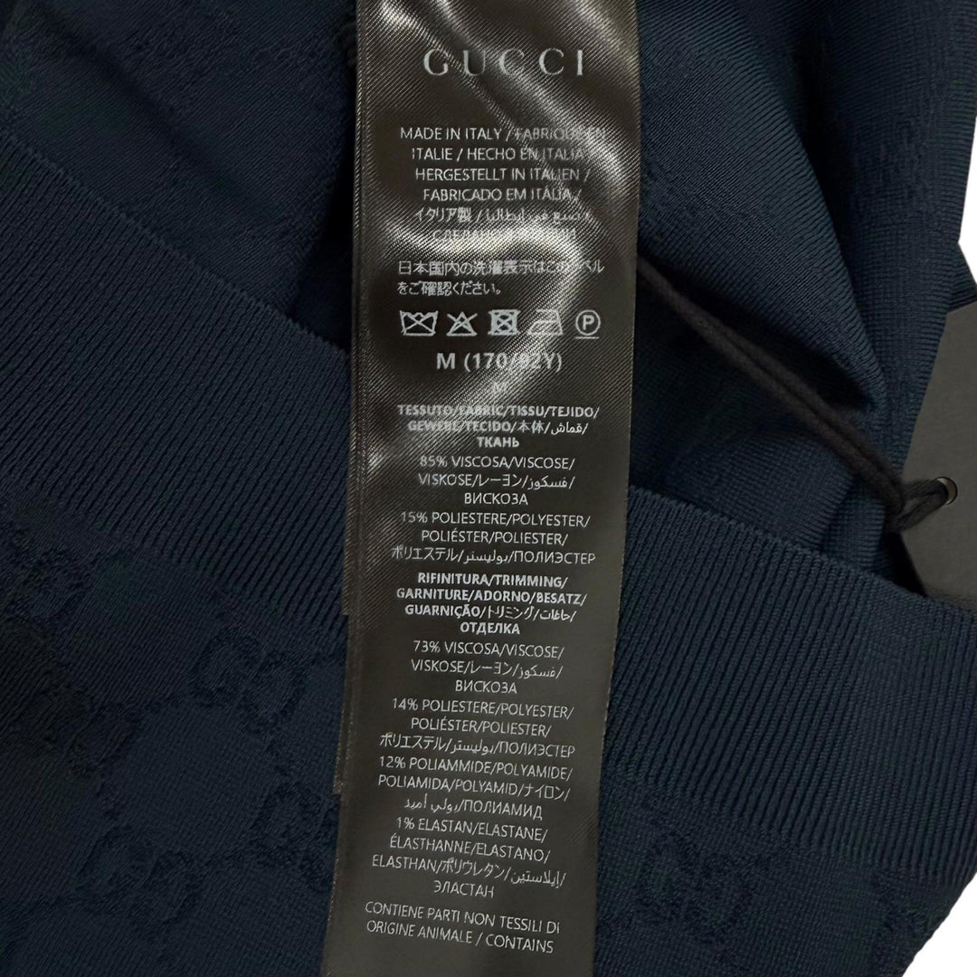 未使用品★GUCCI グッチ 26SS 864991 GGファインファブリック ジャカード カーディガン ネイビー M イタリア製 正規品 定価272800円 箱付