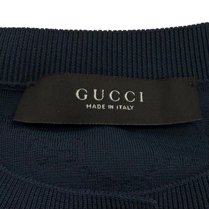 未使用品★GUCCI グッチ 26SS 864991 GGファインファブリック ジャカード カーディガン ネイビー M イタリア製 正規品 定価272800円 箱付