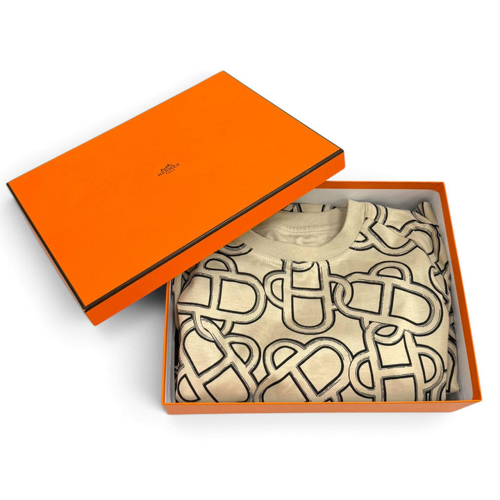 未使用品★HERMES エルメス 26AW 6H4522DG フレアドレス マイヨン エケストル プリント コットン100％ ワンピース 36 正規品 箱付