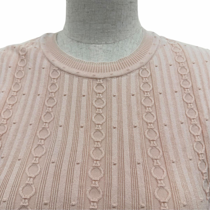 極美品☆HERMES エルメス 26SS 6E2662DI シルク コットン ノースリーブ ニット トップス ピンク 36 イタリア製 正規品 レディース