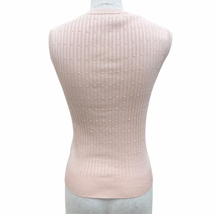 極美品☆HERMES エルメス 26SS 6E2662DI シルク コットン ノースリーブ ニット トップス ピンク 36 イタリア製 正規品 レディース