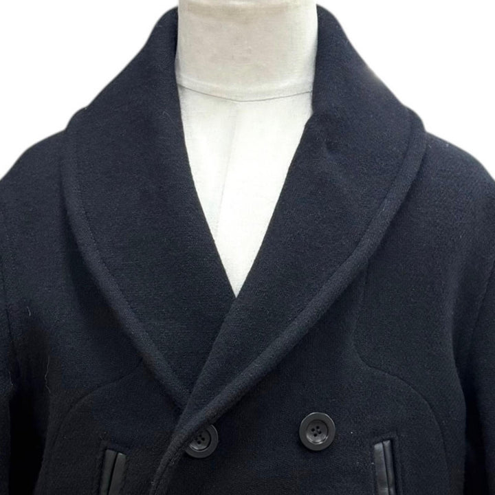 極美品▼Maison Margiela 1 10 メゾンマルジェラ1 10 22AW S50AM0564 ウール100% ダブルブレスト チェスターコート ブラック 46 正規品