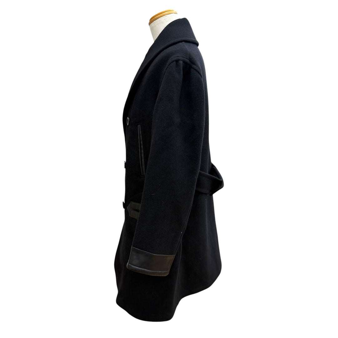 極美品▼Maison Margiela 1 10 メゾンマルジェラ1 10 22AW S50AM0564 ウール100% ダブルブレスト チェスターコート ブラック 46 正規品