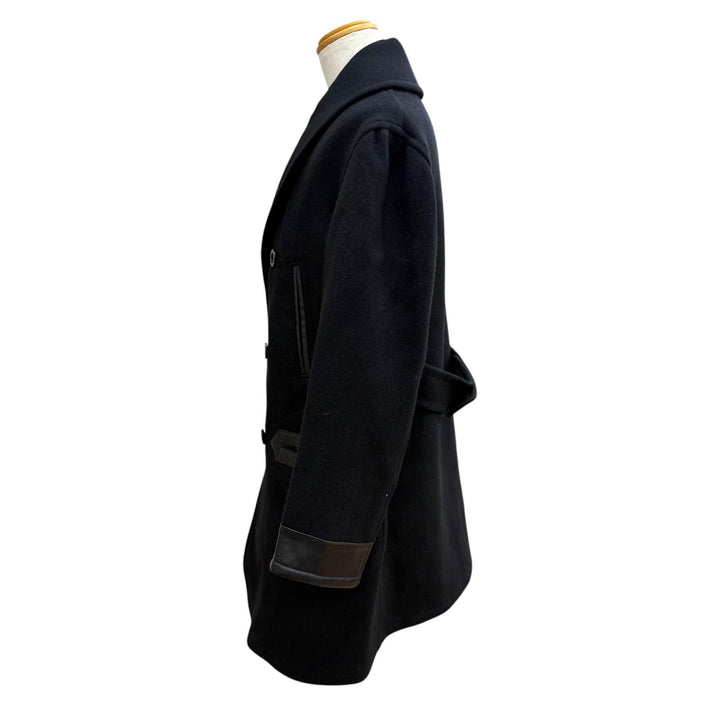 極美品▼Maison Margiela 1 10 メゾンマルジェラ1 10 22AW S50AM0564 ウール100% ダブルブレスト チェスターコート ブラック 46 正規品