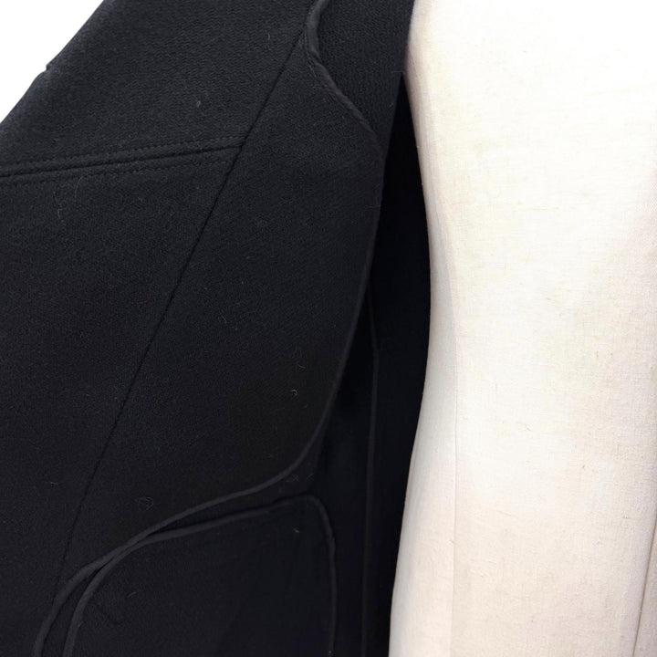 極美品▼Maison Margiela 1 10 メゾンマルジェラ1 10 22AW S50AM0564 ウール100% ダブルブレスト チェスターコート ブラック 46 正規品