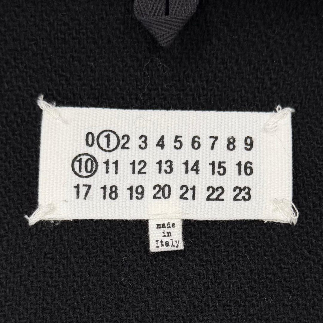 極美品▼Maison Margiela 1 10 メゾンマルジェラ1 10 22AW S50AM0564 ウール100% ダブルブレスト チェスターコート ブラック 46 正規品