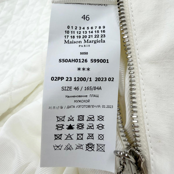 極美品▼Maison Margiela 1 10 メゾンマルジェラ1 10 23AW S50AH0126 ウール100% トレンチコート ホワイト 46 イタリア製 正規品 メンズ