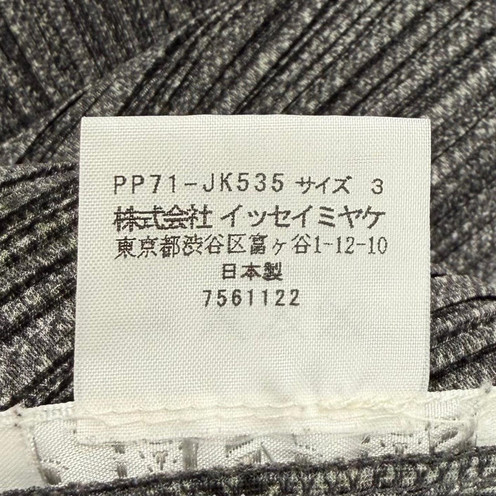 極美品★PLEATS PLEASE プリーツプリーズ イッセイミヤケ PP71-JK535 デニム転写 クルーネック 半袖 トップス ブラック系 3 正規品