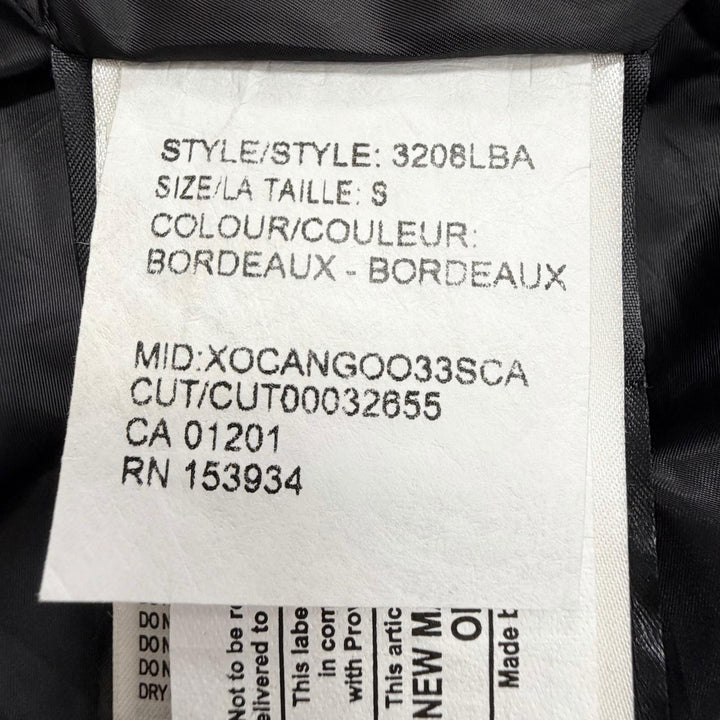 美品△CANADA GOOSE カナダグース 3208LBA ブラックレーベル Rowley Parka ローリー パーカ ファー ダウンジャケット ボルドー S 正規品